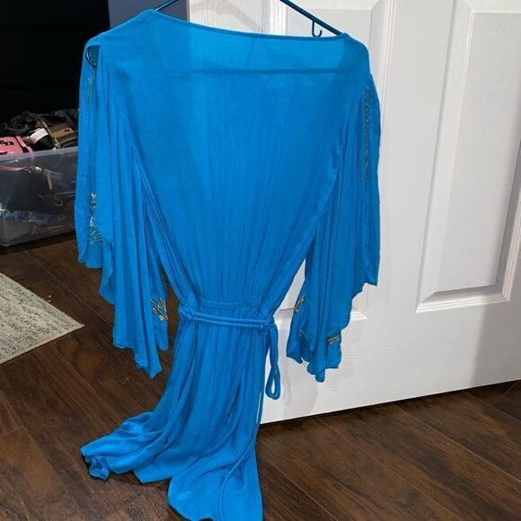 Free People Cora Turquoise Mini Dress - Picture 3 of 8